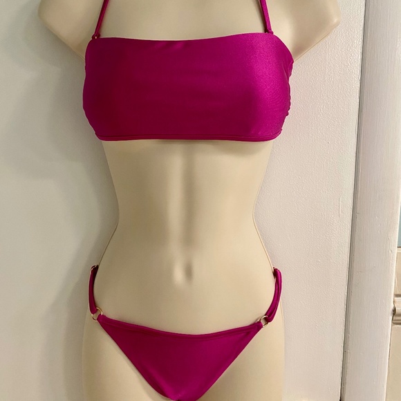 NEW VICTORIA'S SECRET Strappy Ring Swim Bralette & Hipster Bikini Bottom - Picture 1 of 6